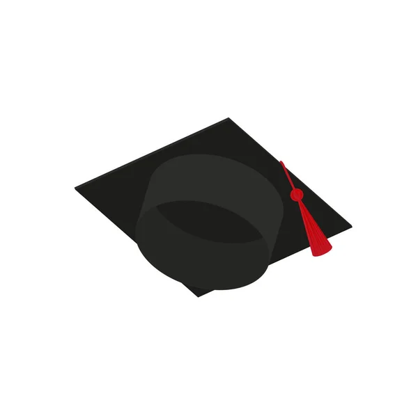 Graduation Cap Vector Isolated White Background Icon Graduation Cap Eps — 图库矢量图片