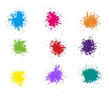 Vector paint splatters.Colorful paint splashes. Eps 10