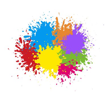 Vector paint splatters.Colorful paint splashes. Eps 10