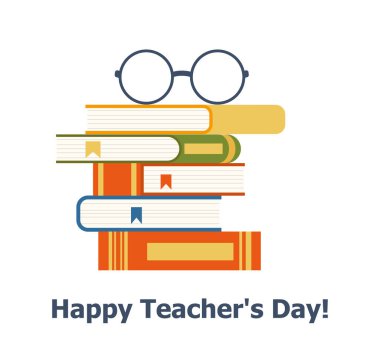 Happy teacher's day vector poster design, best teacher ever, school elements set Eps 10