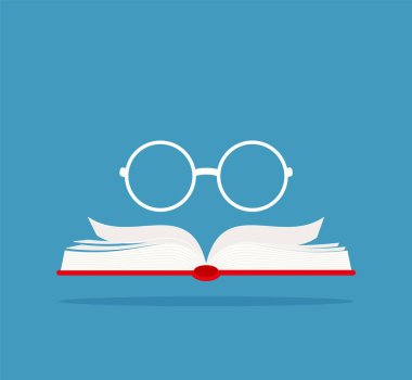 Book reading line icon. linear style sign for mobile concept and web design. Open book and glasses outline vector icon. Symbol, logo illustration. Vector graphics EPS 10.