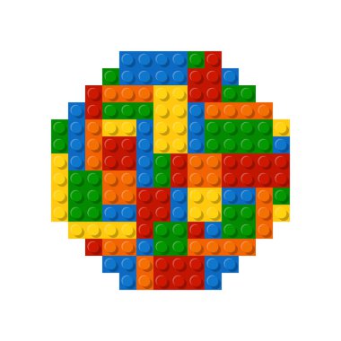 Template of plastic parts for text. 5 colors. Enjoy Eps 10