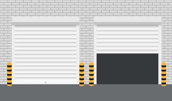 Vector Door Rolling Shutters White Background Vector Illustration Eps —  Vetores de Stock