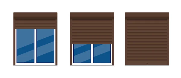 Window Rolling Shutters Vector Flat Design Eps — Vector de stock