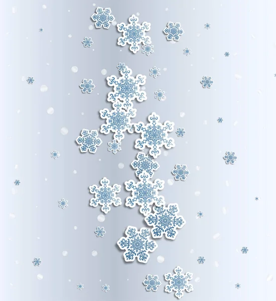Christmas Greeting Card Type Design Decorations Snowy Blue Background Vector — Stok Vektör