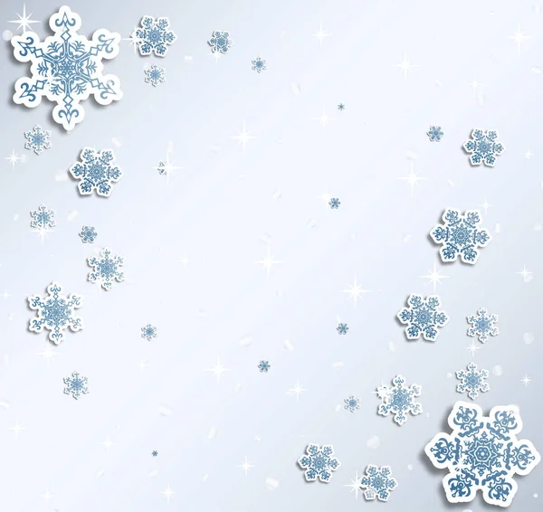 Christmas Greeting Card Type Design Decorations Snowy Blue Background Vector — ストックベクタ