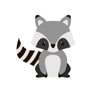 Raccoon in cartoon style. isolated on white background. Vector illustration eps 10