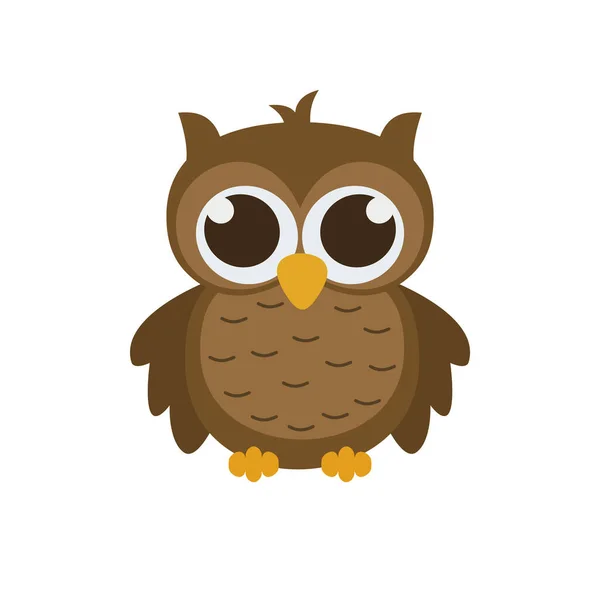 Cartoon Funny Owl Isolated White Background Eps — Stockvector