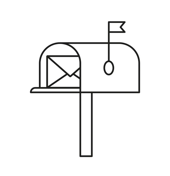 Mail Delivery Icon Envelope Entering Open Mailbox Eps — Stok Vektör