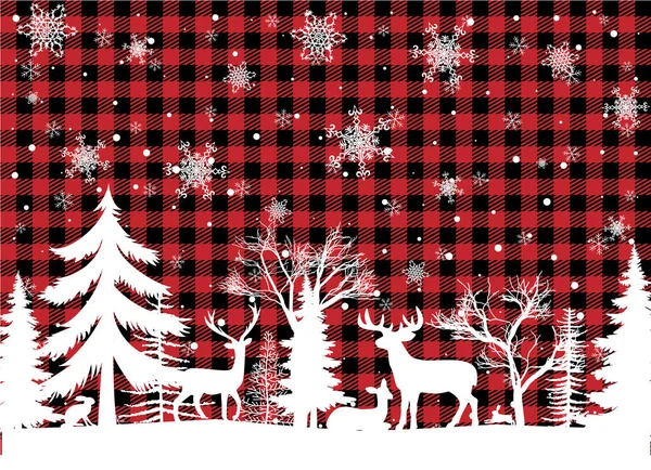 Natal Ano Novo Buffalo Plaid Fundo Festivo Para Design Impressão — Vetor de Stock