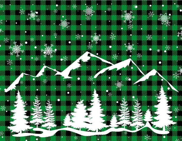 Patrón Navidad Año Nuevo Buffalo Plaid Fondo Festivo Para Diseño — Vector de stock