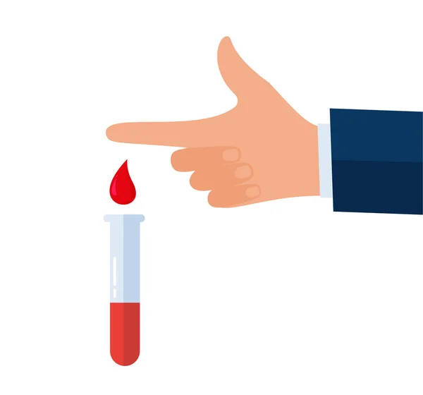 Concepto Hematología Con Glóbulos Rojos Tubo Ensayo Lupa Ilustración Vectorial — Archivo Imágenes Vectoriales