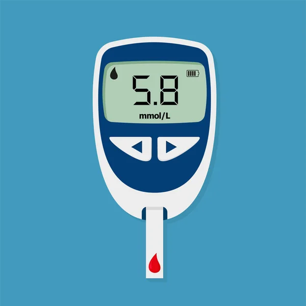 Glucometer Medisinsk Utstyr Diabetesdiagnose Blodglukosemåler Sjekker Blodsukkernivået Ved Hjelp Glukometer – stockvektor