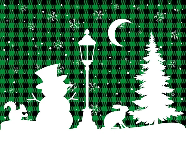 Patrón Navidad Año Nuevo Buffalo Plaid Fondo Festivo Para Diseño — Vector de stock