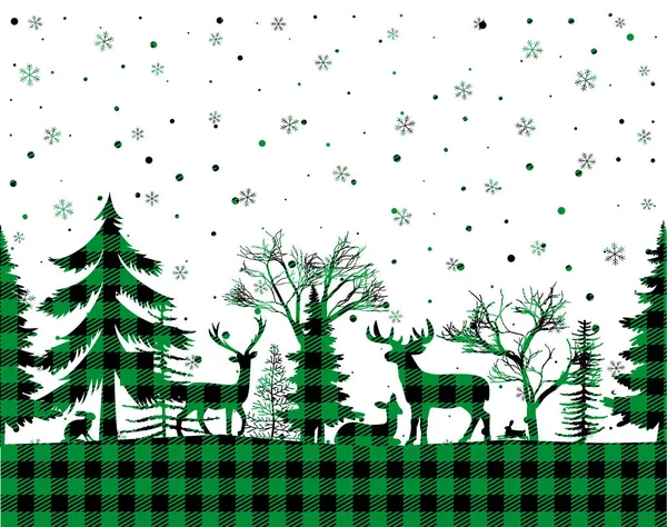 Patrón Navidad Año Nuevo Buffalo Plaid Fondo Festivo Para Diseño — Vector de stock