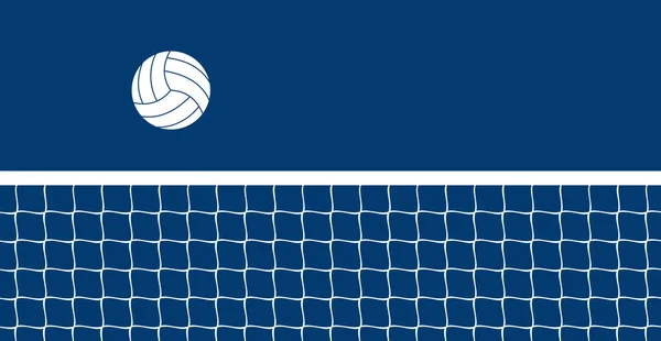 Volleyball Court Net Visible Volleyball Ball Flying Air Vector Flat — Stock Vector