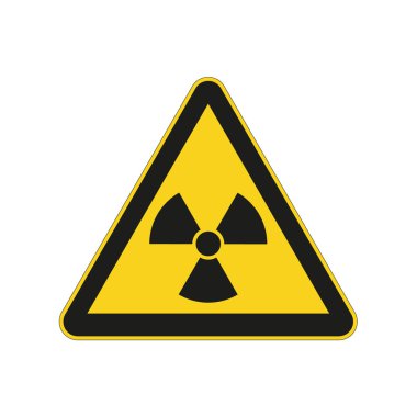Radyoaktif tehlike işareti. Nükleer iyonize etmeyen radyasyon sembolü. İçinde folyo simgesi olan sarı üçgen uyarı işareti. Dikkat! Tehlike bölgesi. Radyolojik kirlenme