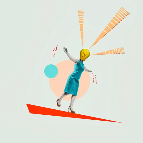 Risico Evenwicht Concept Abstracte Collage Kunstwerk — Stockfoto