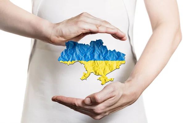 Rädda Ukraina Metafor Medkänsla Hjälp Och Välgörenhet Konstkollage — Stockfoto