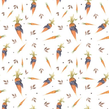 Havuçlu sulu boya deseni