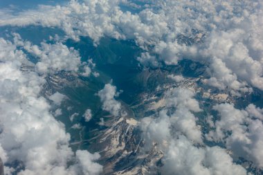 An areal view on the beautiful mountains