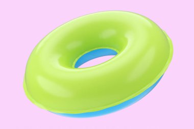 Yüzme havuzundaki çocuklar için şişirilebilir halka beyaz arka planda izole edilmiş.