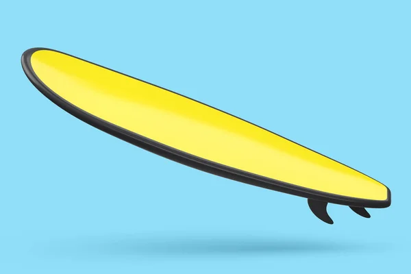Tavola Surf Gialla Realistica Isolata Sfondo Blu Rendering Del Surf — Foto Stock