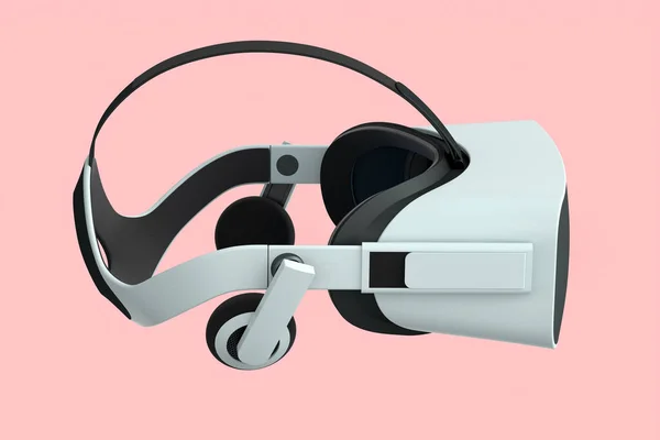 Gafas Virtuales Realidad Blanca Aisladas Sobre Fondo Rosa Representación Gafas —  Fotos de Stock