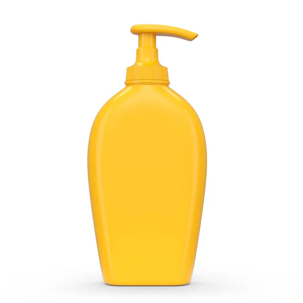Botella de protector solar naranja o tubo protector solar aislado sobre fondo blanco. —  Fotos de Stock