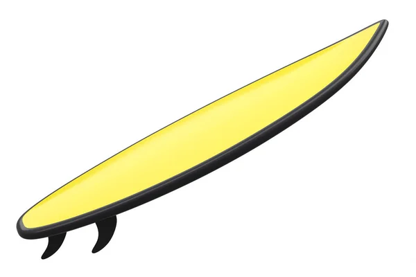 Surfboard amarelo realista para surfe de verão isolado em fundo branco. — Fotografia de Stock