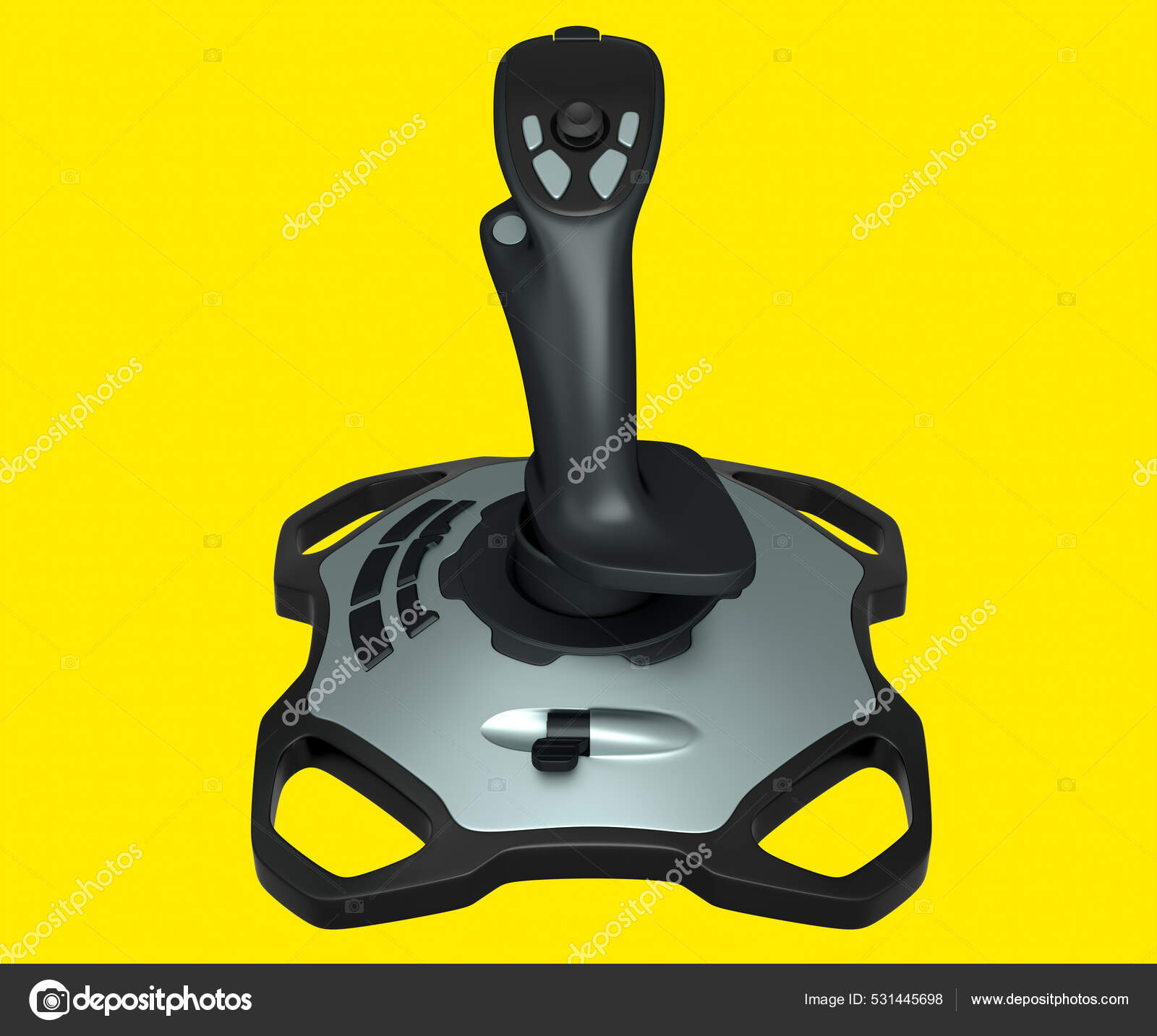 Realistic Joystick Flight Simulator Isolated Yellow Background Rendering  Streaming Gear Stock Illustration by ©CheersGroup #531445698