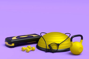 Kettlebell, streç ball ve stepper gibi spor ekipmanlarına farklı bir bakış açısı.