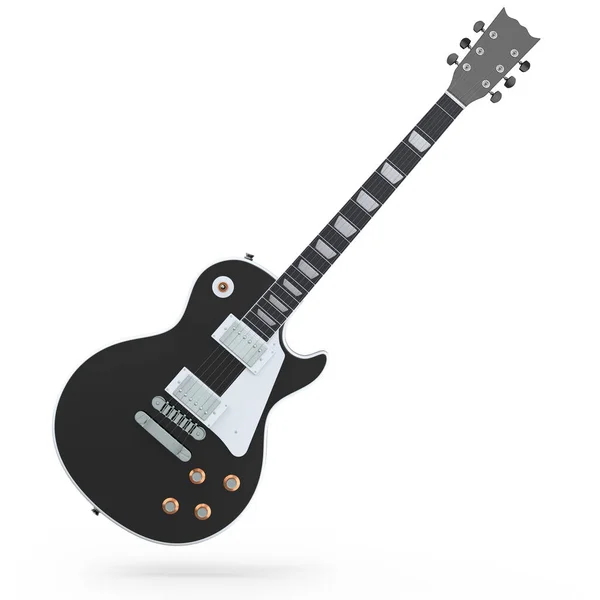 Electric Acoustic Guitar Isolated White Background Render Concept Rock Festival — 图库照片