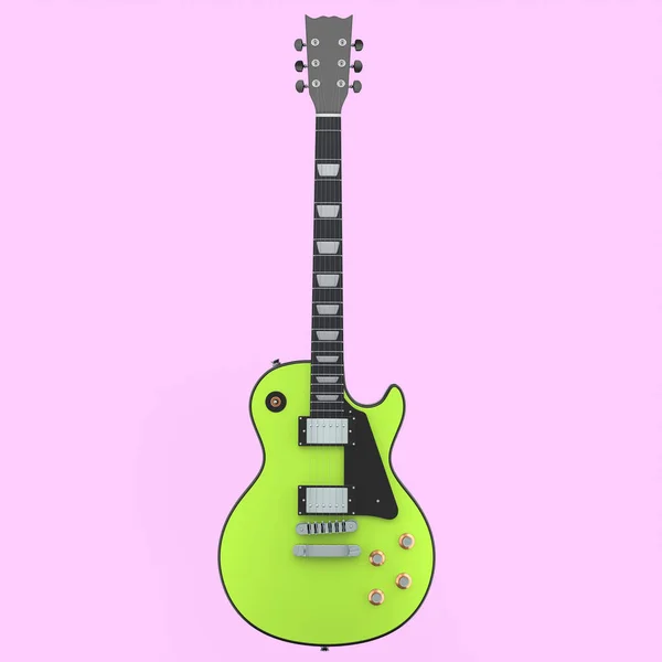 Guitarra Acústica Eléctrica Aislada Sobre Fondo Rosa Render Concepto Para —  Fotos de Stock