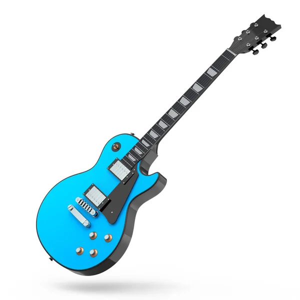 Guitarra Acústica Eléctrica Aislada Sobre Fondo Blanco Render Concept Rock — Foto de Stock