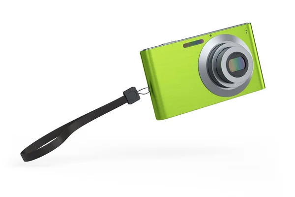 Stijlvolle Groene Compacte Zak Digitale Camera Geïsoleerd Witte Achtergrond Gerenderd — Stockfoto