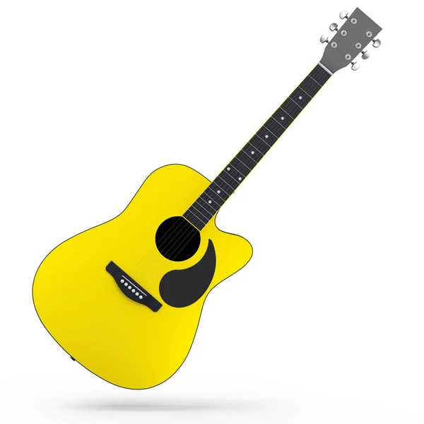 Electric Acoustic Guitar Isolated White Background Render Concept Rock Festival — Stock Photo, Image