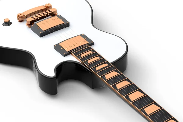 Close Guitarra Acústica Eléctrica Aislada Sobre Fondo Blanco Render Concept —  Fotos de Stock