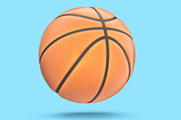 Basket Bollen Isolerad Blå Bakgrund Rendering Sporttillbehör För Lagspel — Stockfoto