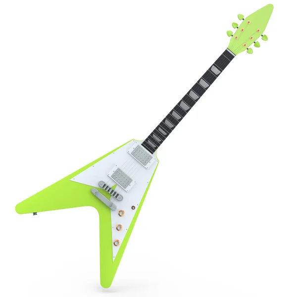 Guitarra Acústica Eléctrica Aislada Sobre Fondo Blanco Render Concept Rock — Foto de Stock