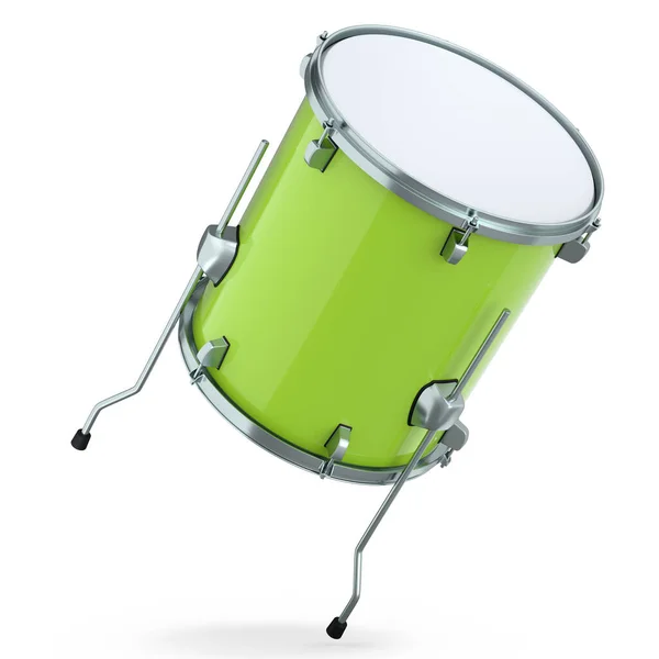 Tamburo Realistico Sfondo Bianco Concetto Rendering Strumento Musicale Drum Machine — Foto Stock