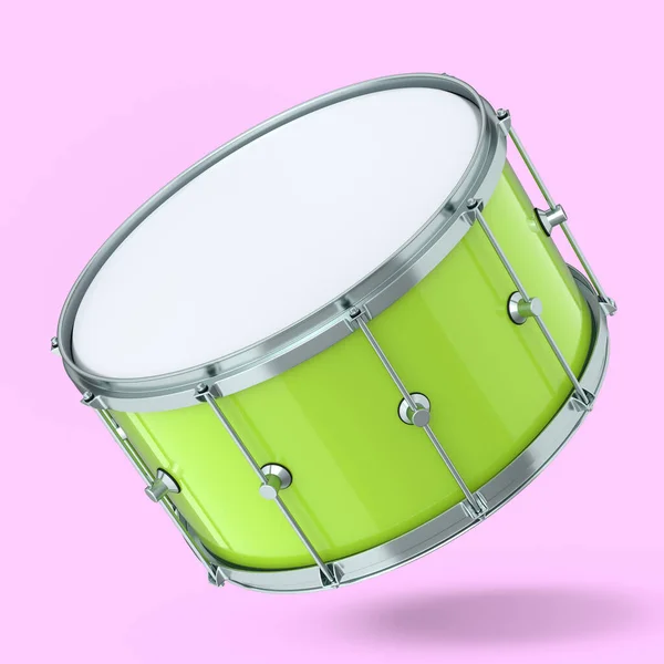 Realistic Drum Pink Background Render Concept Musical Instrument Drum Machine — Fotografia de Stock