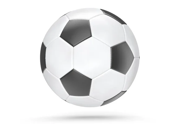 Ποδόσφαιρο Μπάλα Ποδοσφαίρου Απομονώνονται Λευκό Φόντο Απόδοση Αθλητικών Εξαρτημάτων Για — Φωτογραφία Αρχείου