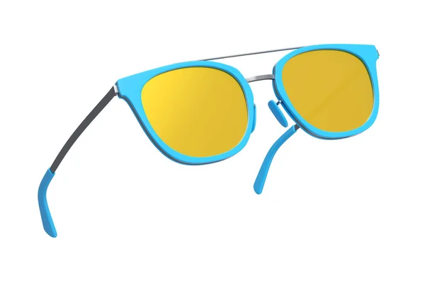 Sunglasess Realista Com Lente Gradiente Moldura Plástico Azul Para Verão — Fotografia de Stock