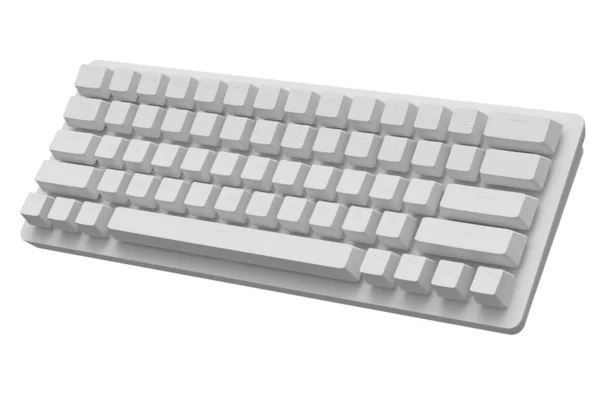 Computertastatur Mit Rgb Farben Isoliert Auf Weißem Monochromen Hintergrund Rendering — Stockfoto