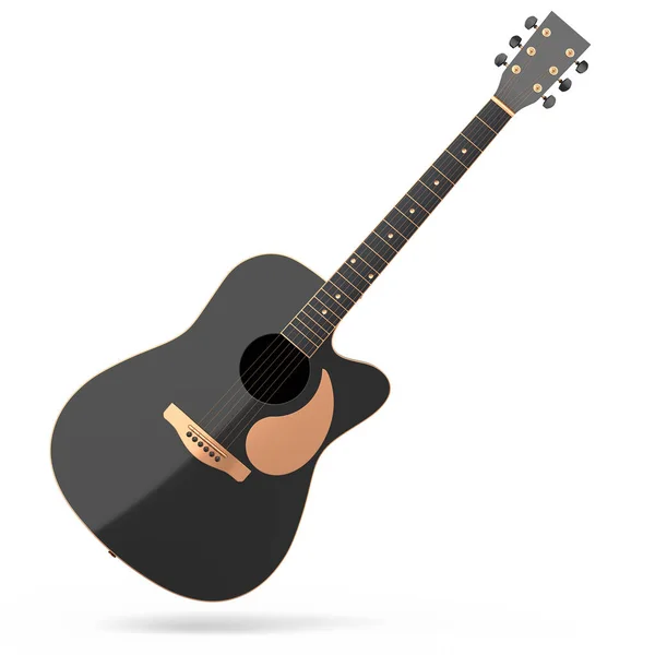 Electric Acoustic Guitar Isolated White Background Render Concept Rock Festival — Stockfoto