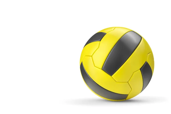 Κίτρινο Ποδόσφαιρο Μπάλα Ποδοσφαίρου Απομονώνονται Λευκό Φόντο Απόδοση Αθλητικών Εξαρτημάτων — Φωτογραφία Αρχείου