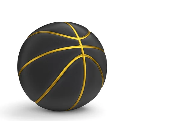 白地に金と黒のバスケットボールボールが隔離されている チームプレーのためのスポーツアクセサリーの3Dレンダリング — ストック写真