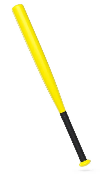 Yellow Rubber Professional Softball Baseball Bat Isolated White Background Rendering — Stock Photo, Image