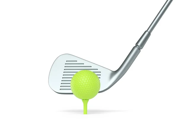 Club Golf Plata Pelota Aislada Sobre Fondo Blanco Representación Equipos —  Fotos de Stock